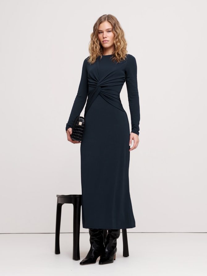 Jersey Knit Twist-Front Maxi Dress - Image 2