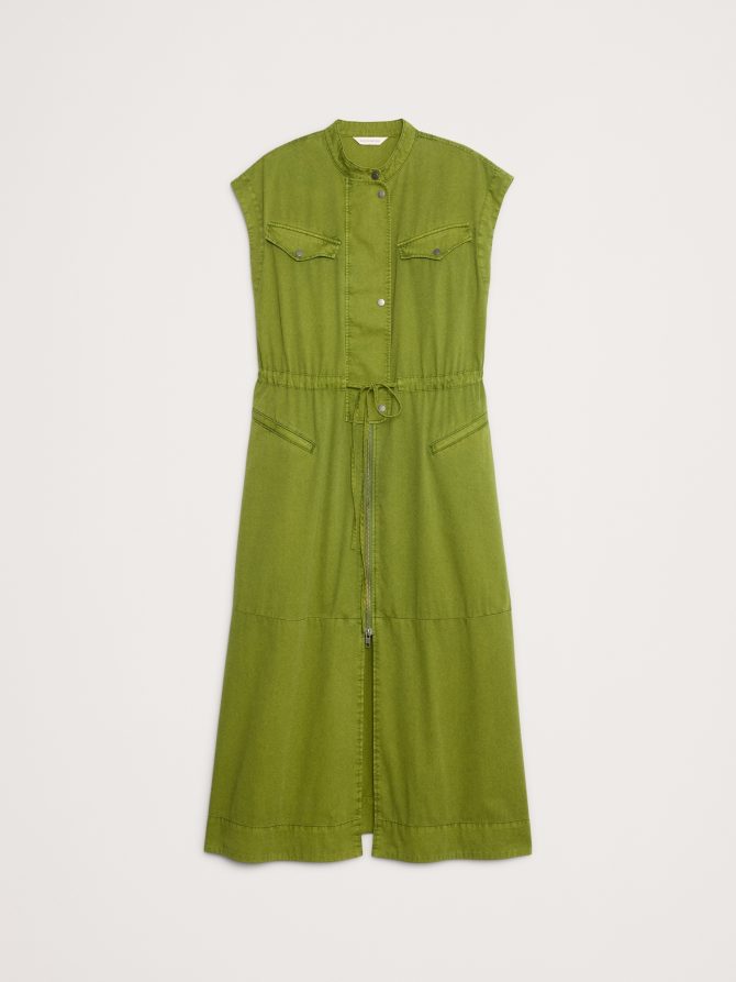 COTTON TWILL UTILITY LONG MIDI DRESS - Image 5