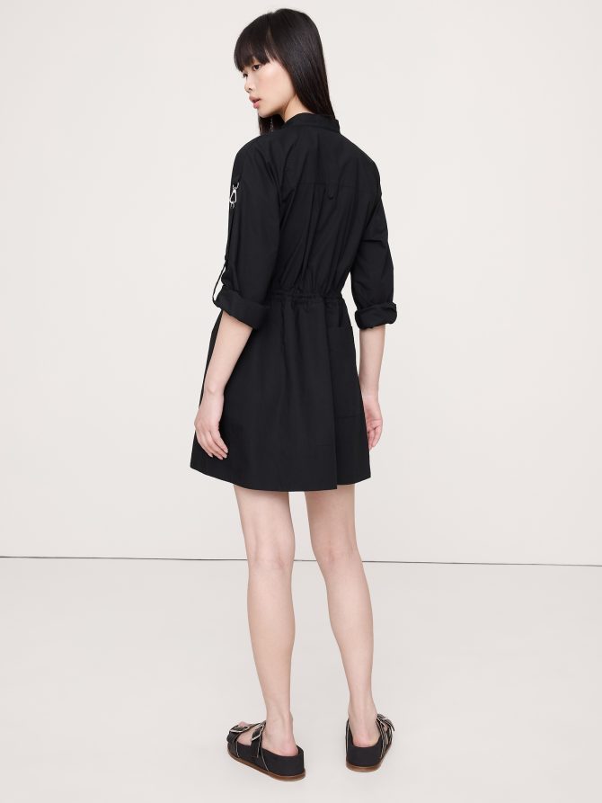 COTTON TWILL UTILITY MINI DRESS - Image 2