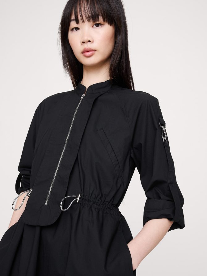 COTTON TWILL UTILITY MINI DRESS - Image 3