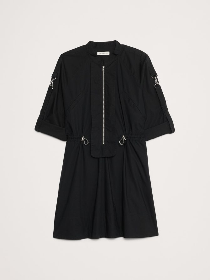 COTTON TWILL UTILITY MINI DRESS - Image 4