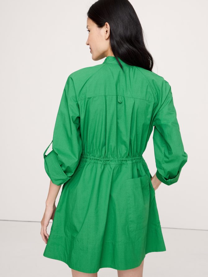 COTTON TWILL UTILITY MINI DRESS - Image 5