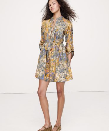 COTTON TWILL UTILITY MINI DRESS