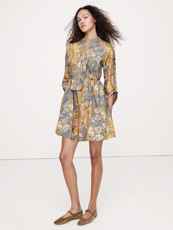 COTTON TWILL UTILITY MINI DRESS