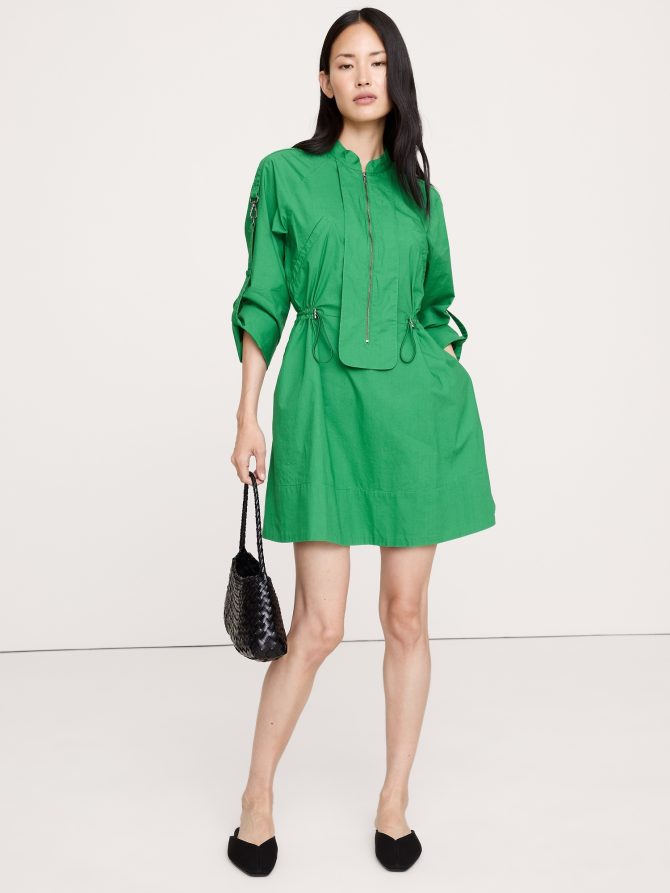 COTTON TWILL UTILITY MINI DRESS - Image 6