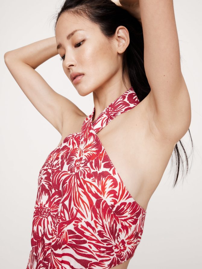 Linen Halter Cut-Out Mini Dress - Image 4