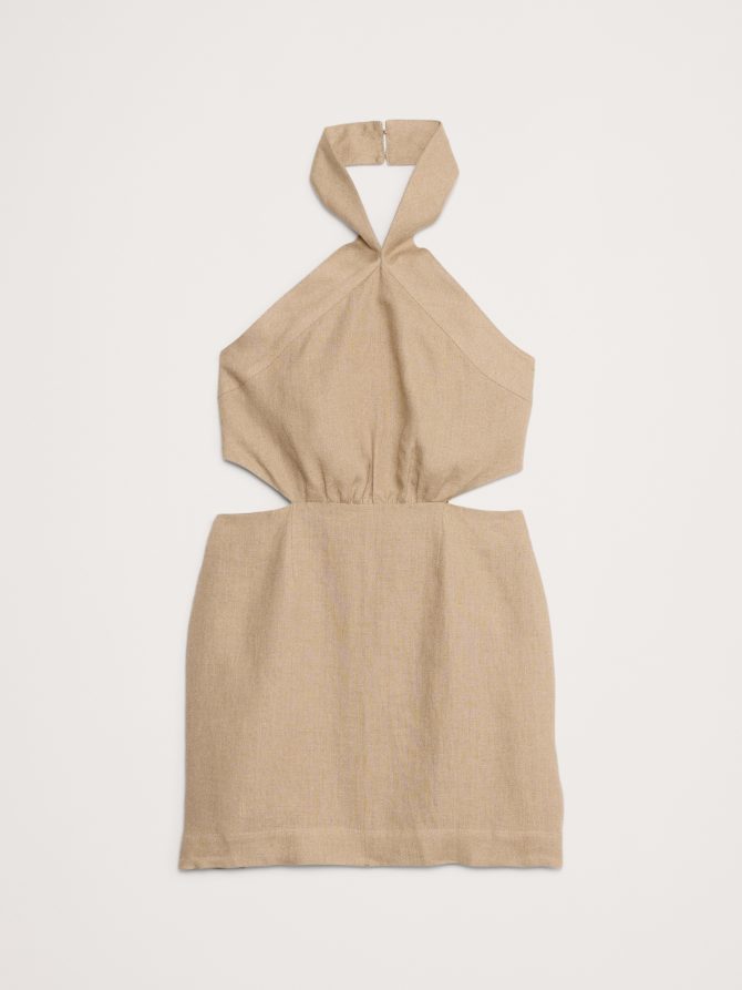 Linen Halter Cut-Out Mini Dress - Image 8