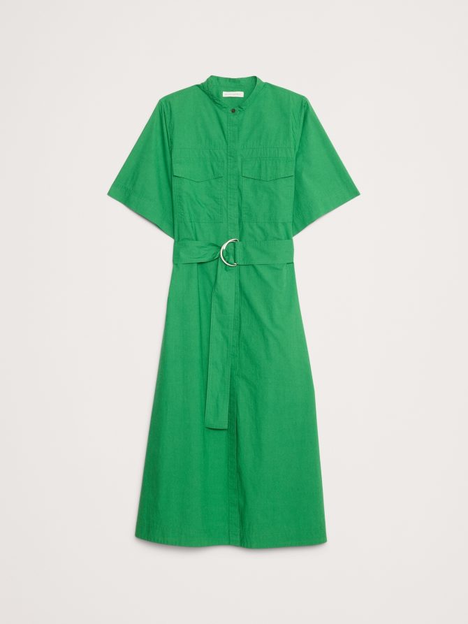 COTTON POPLIN UTILITY SHIRT DRESS - Image 4