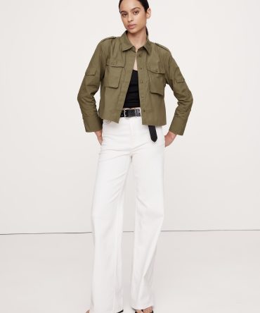 Relaxed Cotton Poplin Utility Shirt