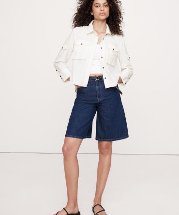 Relaxed Cotton Poplin Utility Shirt
