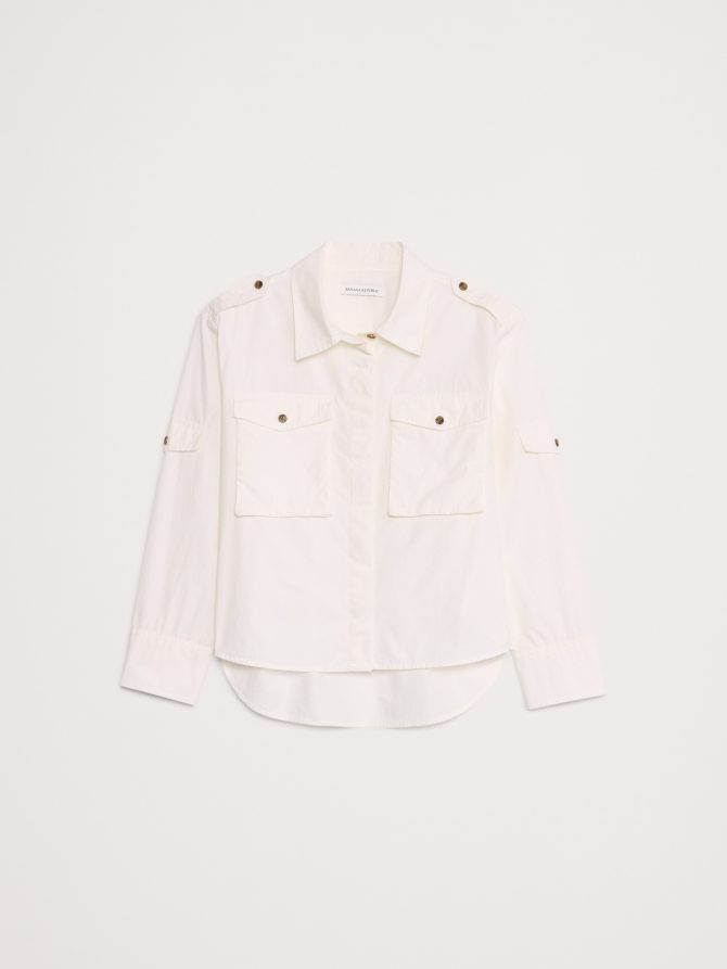 Relaxed Cotton Poplin Utility Shirt - Image 5