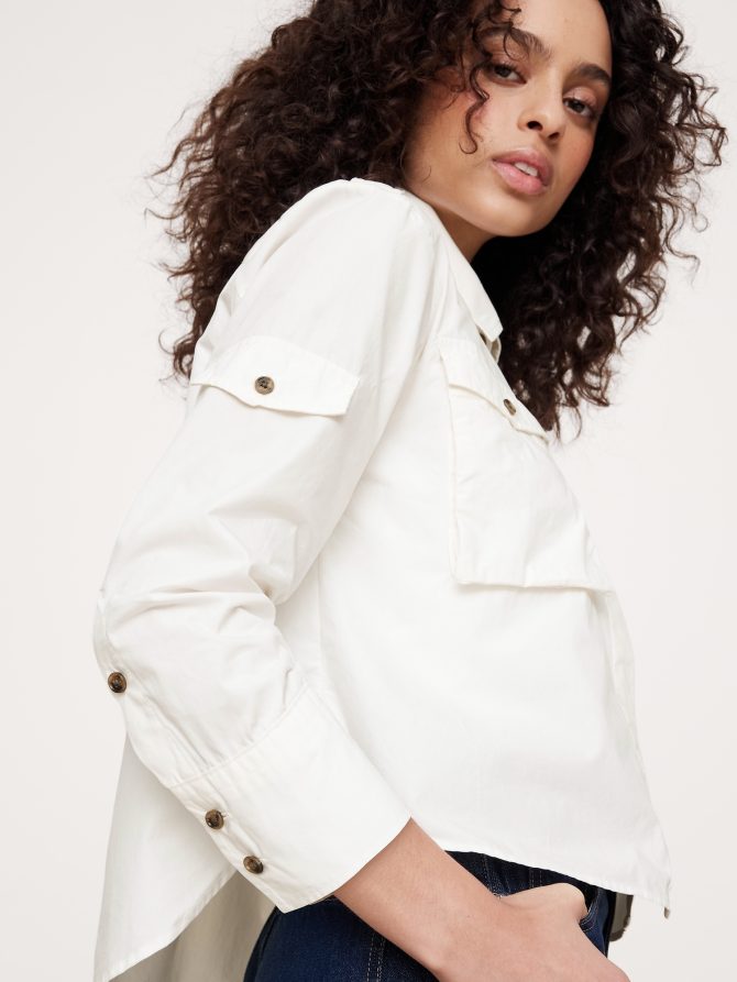 Relaxed Cotton Poplin Utility Shirt - Image 8