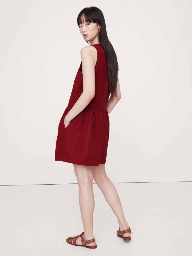 Embroidered Tencel™-Linen Mini Dress - Image 3