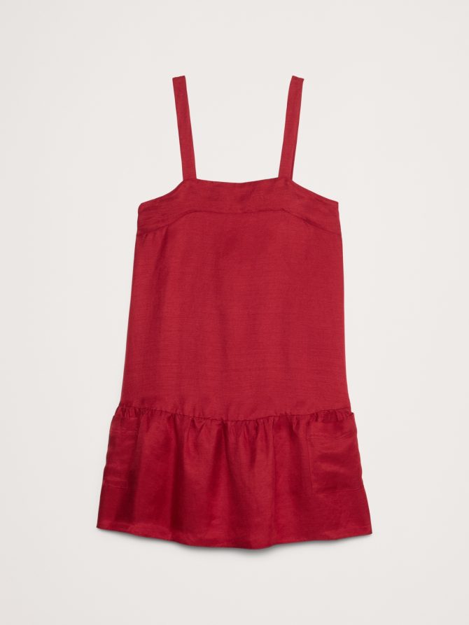 Viscose-Linen Flounce-Hem Mini Dress - Image 5