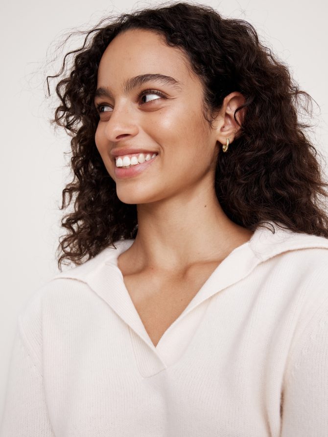 Ravena Oval Huggie Hoop Earrings Set Of 3 by Aureus + Argent - Image 2