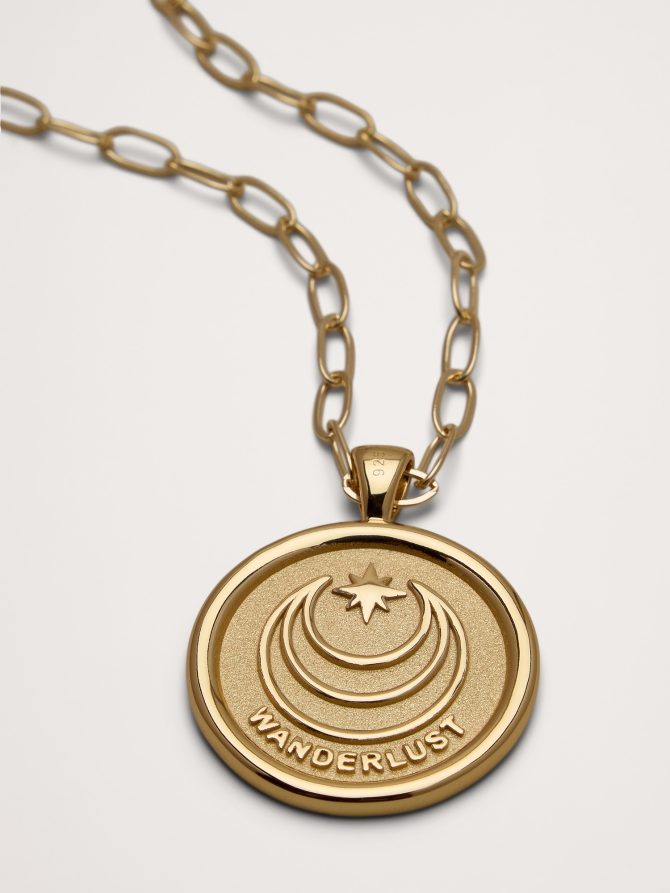 Wanderlust Celestial Pendant Coin with Chain by Jane Win - Image 3