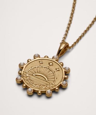 Wanderlust Wildflowers Petite Pendant Coin with Chain by Jane Win