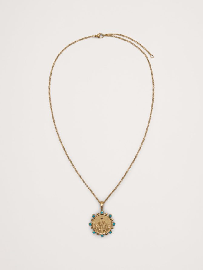 Wanderlust Wildflowers Petite Pendant Coin with Chain by Jane Win - Image 3