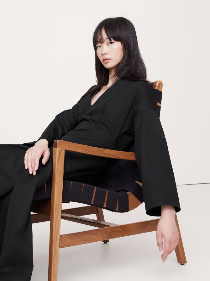 COTTON TWILL LONG MIDI DRESS - Image 7