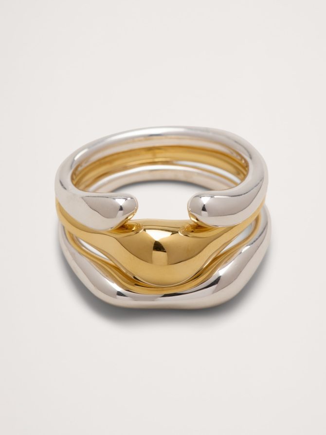 O-Ring Sculpted Ring Set Of 3