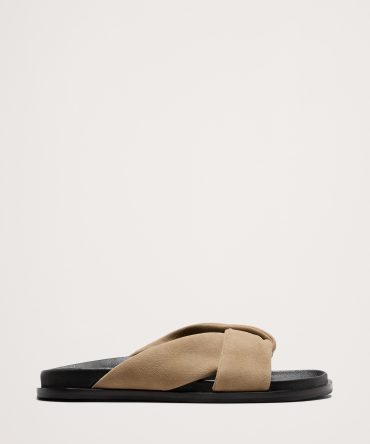 Leather Knot Slide Sandal