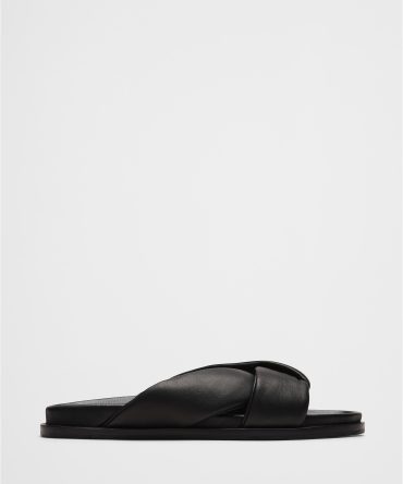 Leather Knot Slide Sandal