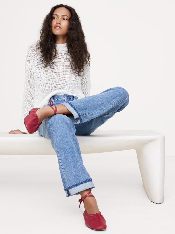 RUCHED SUEDE BALLET FLAT - Image 3