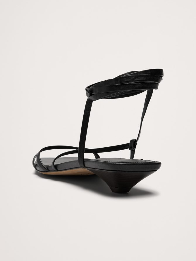 Italian Leather Strappy Kitten-Heel Sandal - Image 4