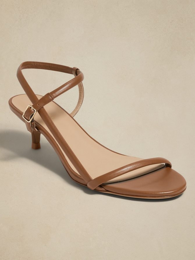 Terzo Leather Kitten-Heel Sandal - Image 8