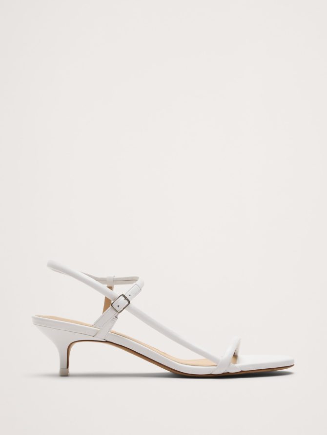 Terzo Leather Kitten-Heel Sandal