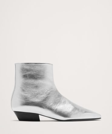 Italian Metallic-Leather Ankle Boot