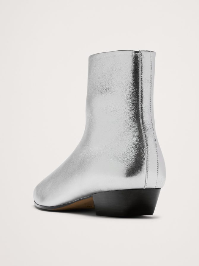 Italian Metallic-Leather Ankle Boot - Image 4