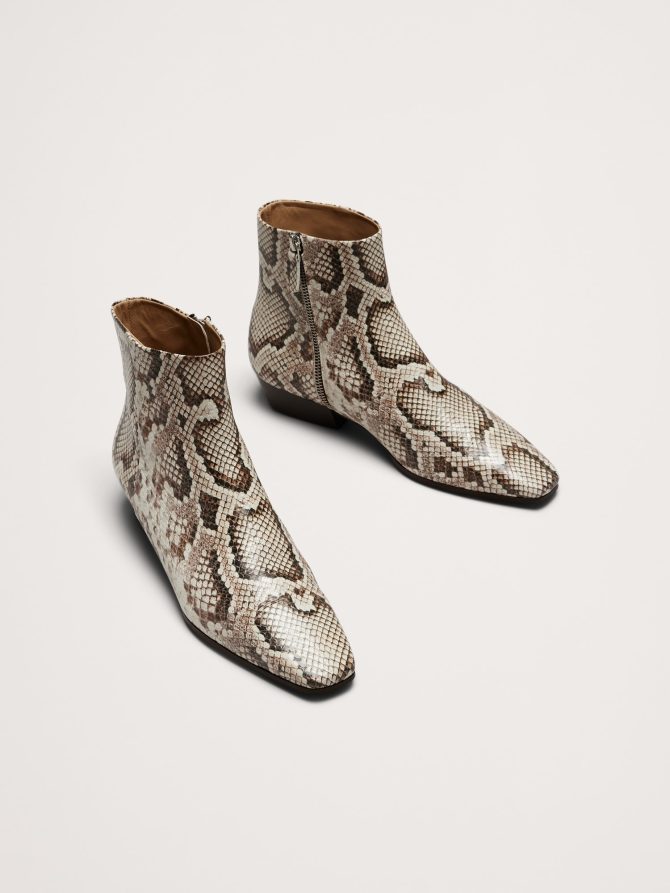 Italian Snake-Print Leather Ankle Boot - Image 6