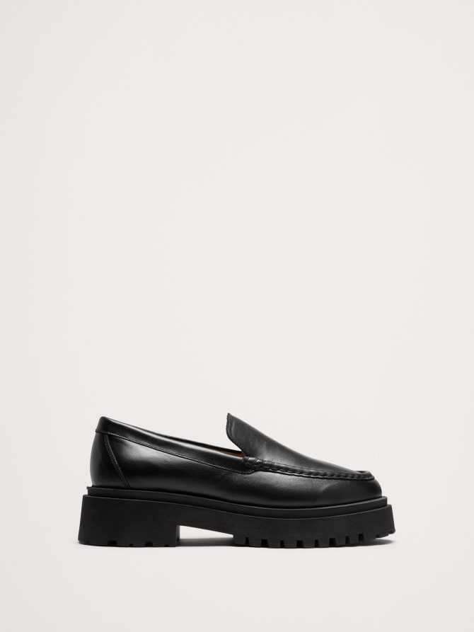 Italian Leather Lug-Sole Loafer