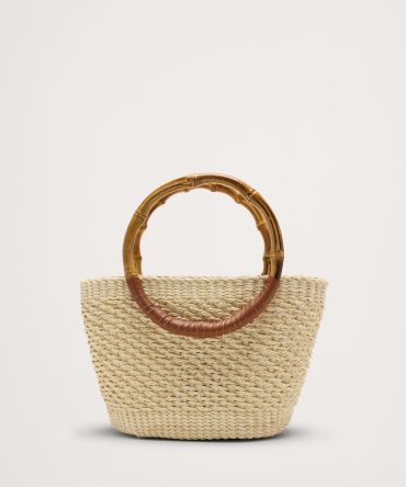 Bamboo Mini Straw Tote by Sensi Studio