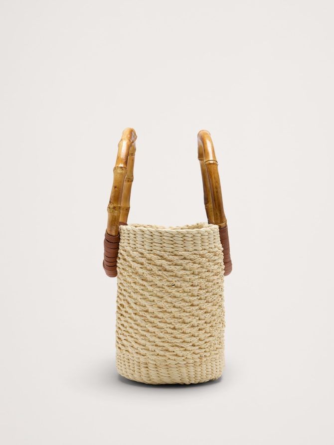 Bamboo Mini Straw Tote by Sensi Studio - Image 3