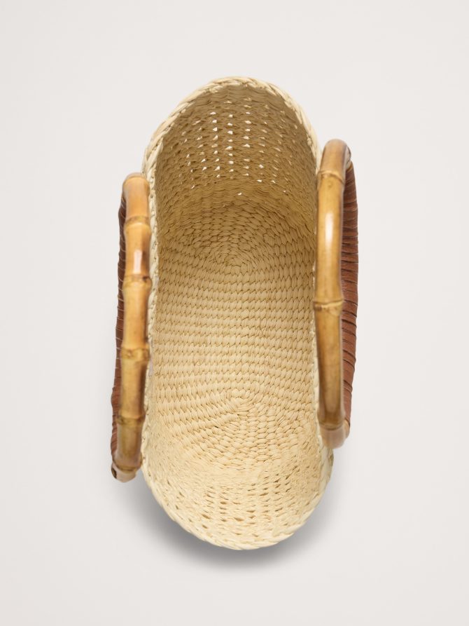 Bamboo Mini Straw Tote by Sensi Studio - Image 5