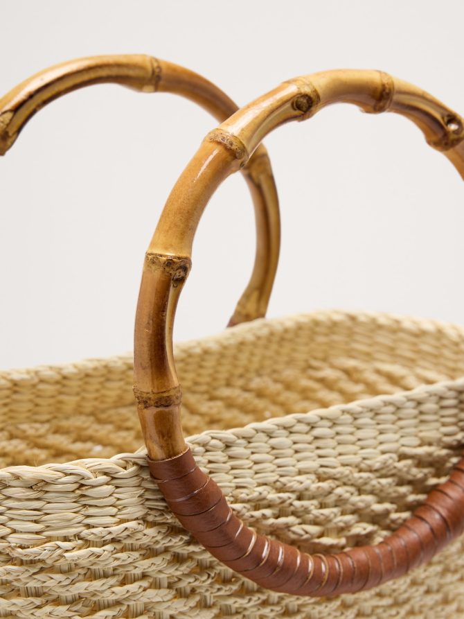 Bamboo Mini Straw Tote by Sensi Studio - Image 6