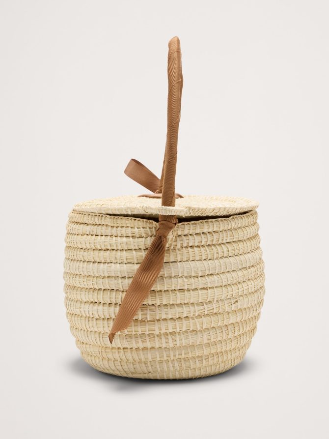 Mini Straw Picnic Bag by Sensi Studio - Image 4