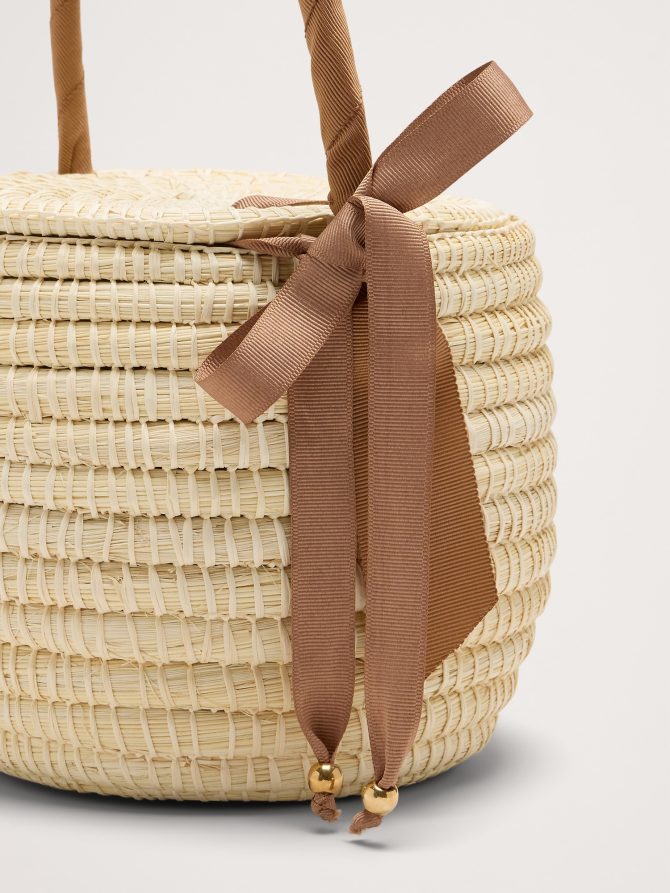 Mini Straw Picnic Bag by Sensi Studio - Image 7