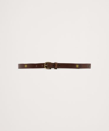EMBROIDERED LEATHER BELT BY DRAGON DIFFUSION