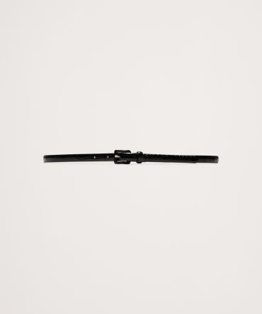 Embossed Leather Skinny Belt