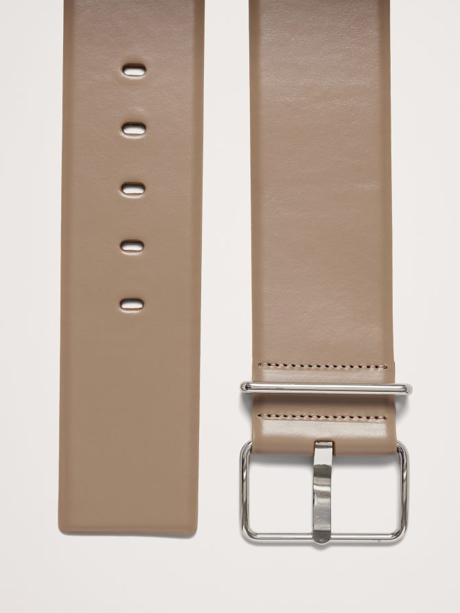 Leather Square-Buckle Waist Belt - Image 3