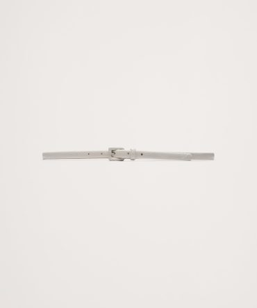 Embossed Leather Skinny Belt