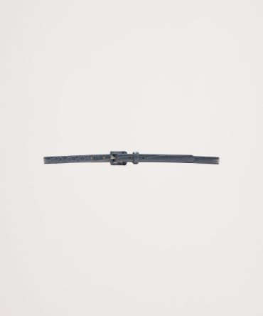 Embossed Leather Skinny Belt