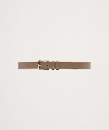 Topstitched Leather Belt
