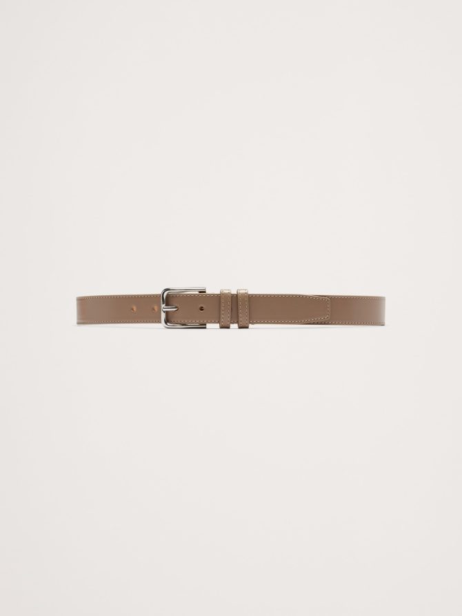 Topstitched Leather Belt