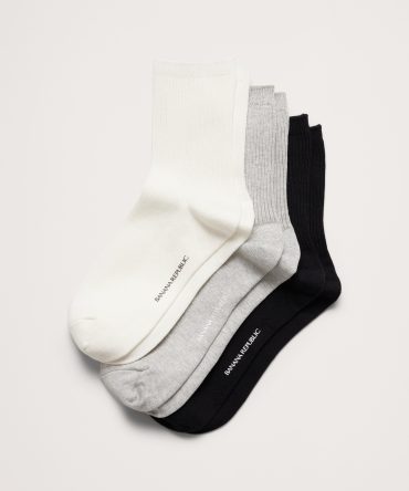 Silk-Cotton Blend Crew Sock 3-Pack