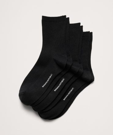 Silk-Cotton Blend Crew Sock 3-Pack