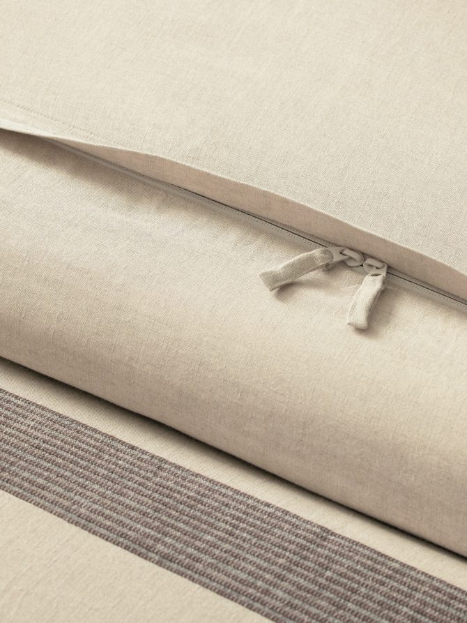 Corded-Stripe Linen Duvet Cover - Image 4